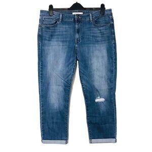 Levi’s Distressed Mid Rise Skinny Jeans Women’s Plus Size 33 16 Ripped Knee